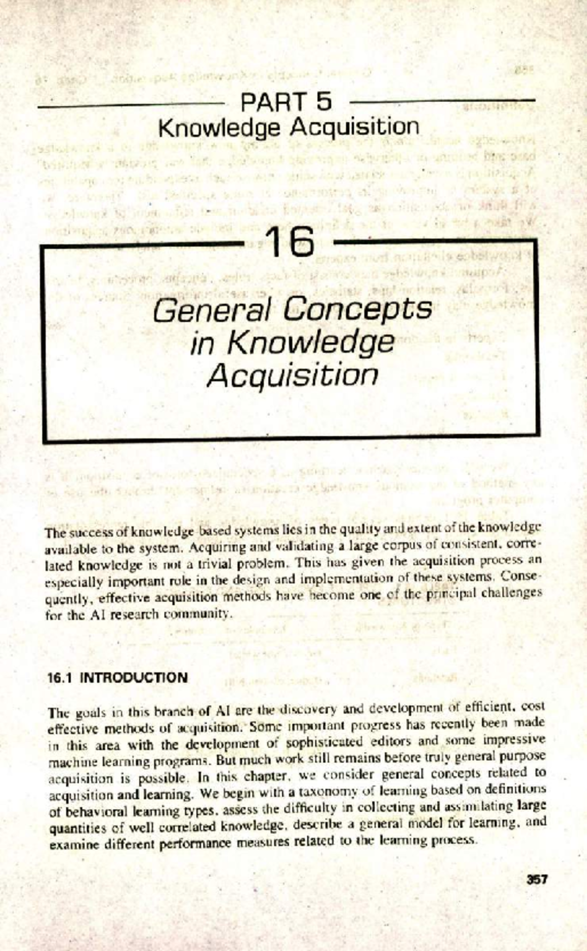 6. Part 5 - Knowledge Acquisition Overview and Concepts - Studocu