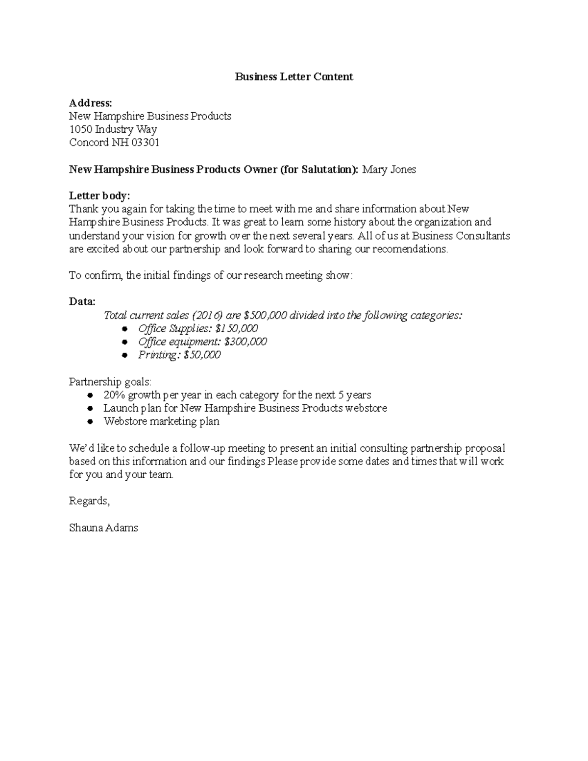 IT-100 Module 2: Business Letter Draft for Partnership Proposal - Studocu