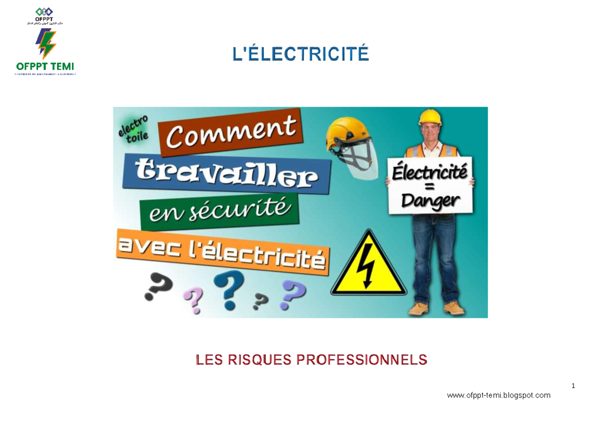 Les-rsique-delectricite - 2 LES RISQUES PROFESSIONNELS L'ELECTRICITE ...