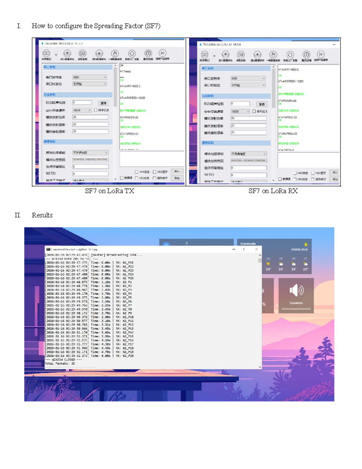 LoRa SF7 & SF12 Configuration and Test Results (Course Code: Test SF ...