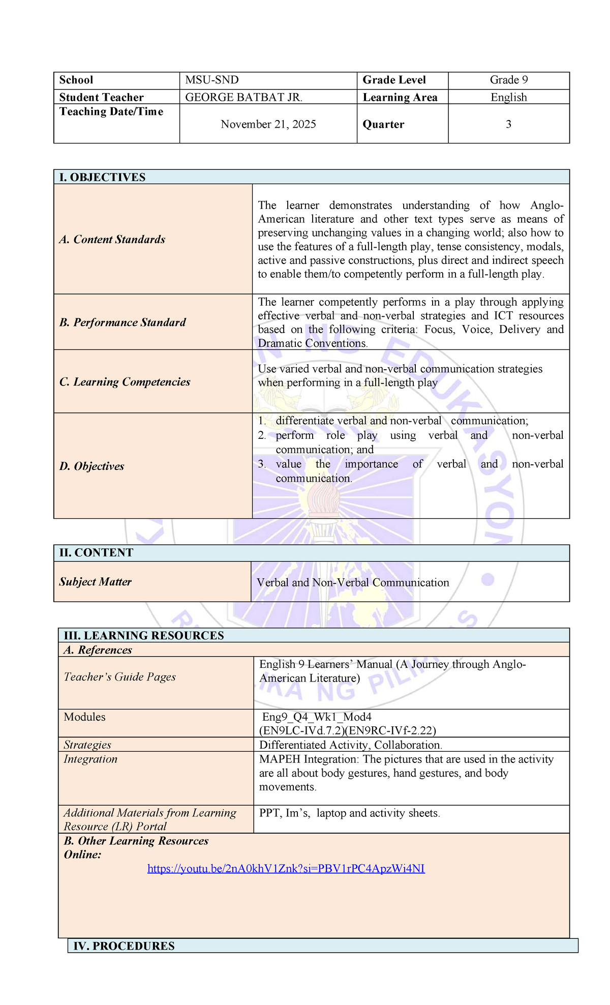 Verbal and Non-Verbal Communication Strategies - Grade 9 English ...
