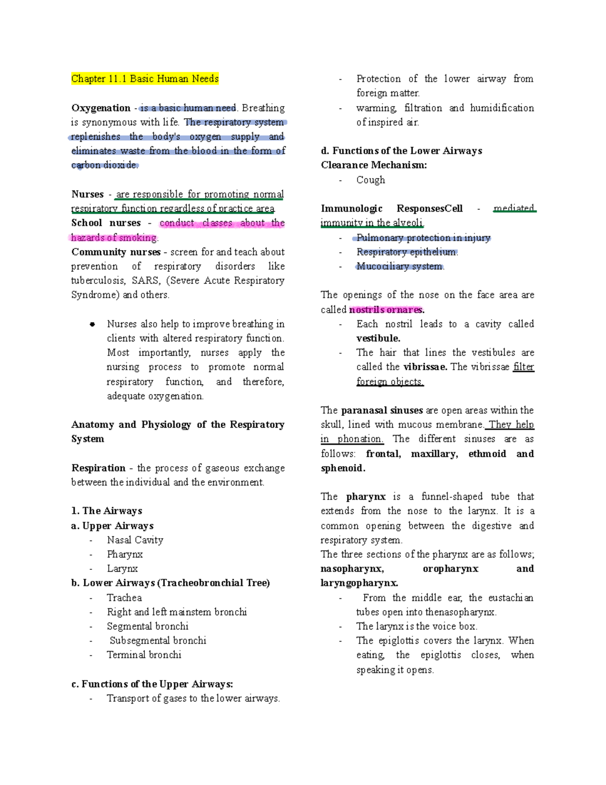 Chapter 11.1: Basic Human Needs - Understanding Oxygenation and ...