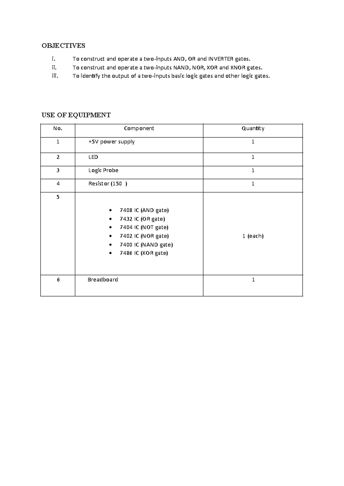 Lab Report 1: Exploring Logic Gates in Digital System 606347407 - Studocu