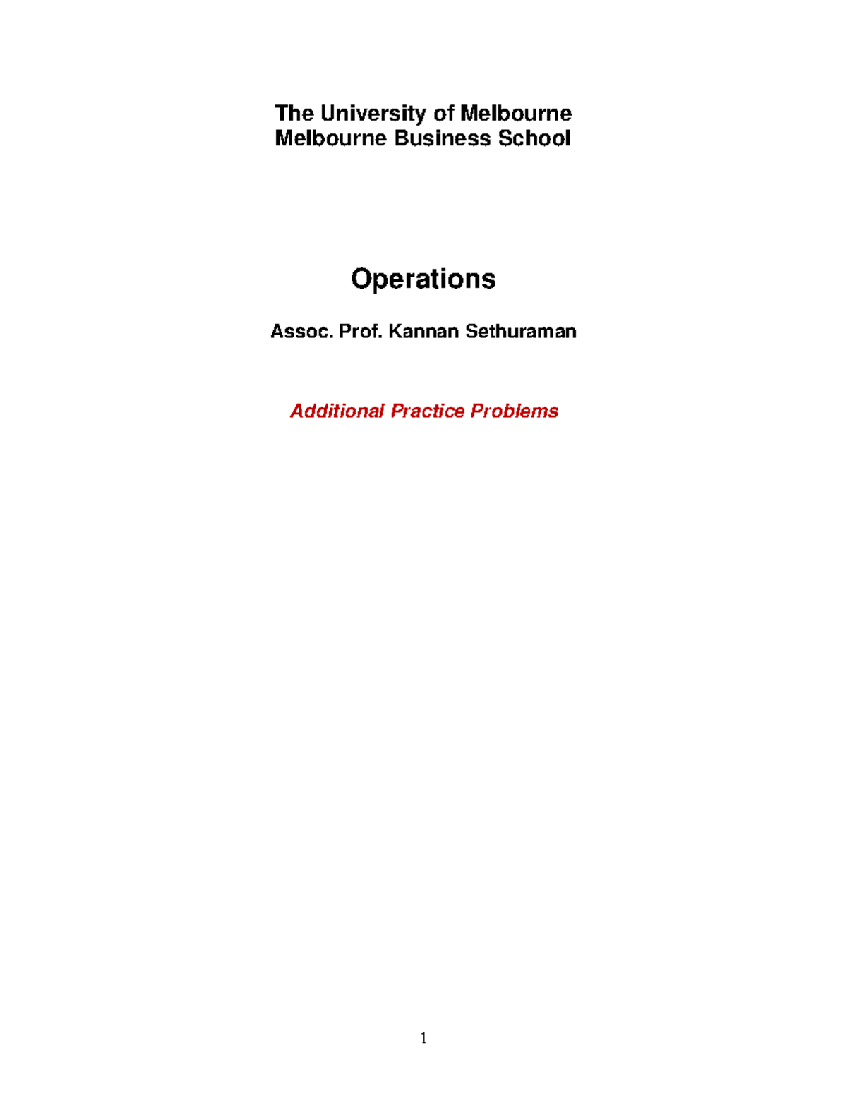 Operations Practice Problems - PT: Bottleneck Analysis and More - Studocu