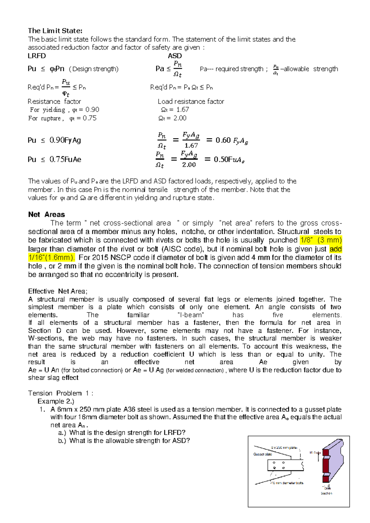 Tension design and invetigation continue - The Limit State: The basic ...