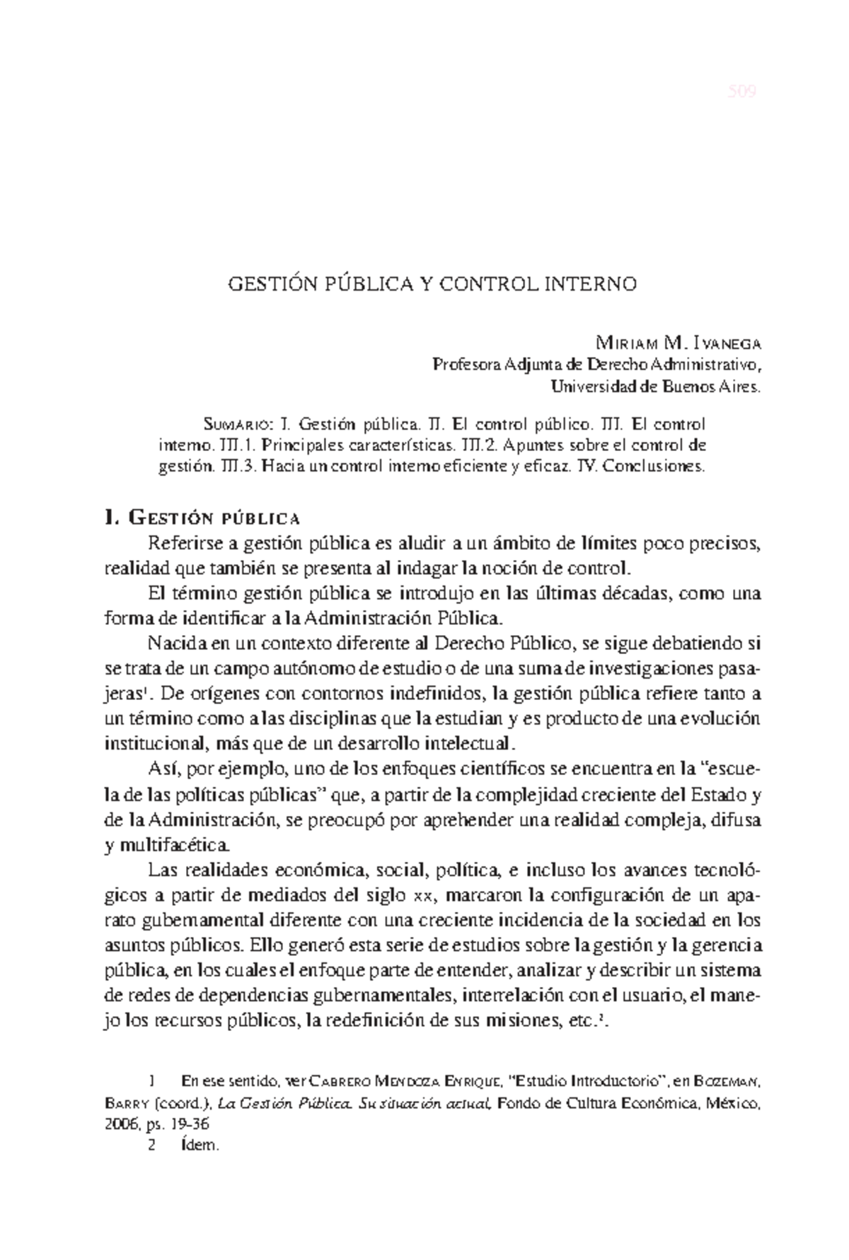 Gestión Pública y Control Interno: Análisis y Reflexiones - 509 - Studocu