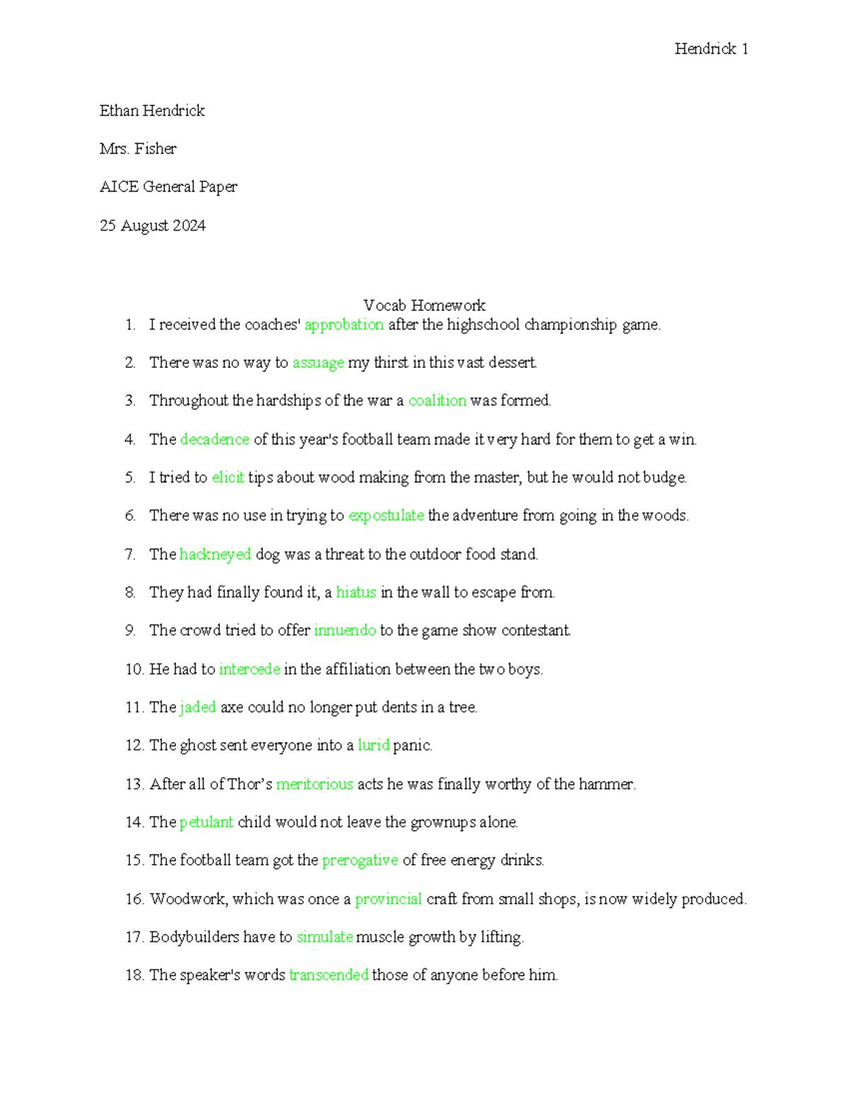 AICE GP Vocab Homework: Key Terms and Definitions for Success - Studocu
