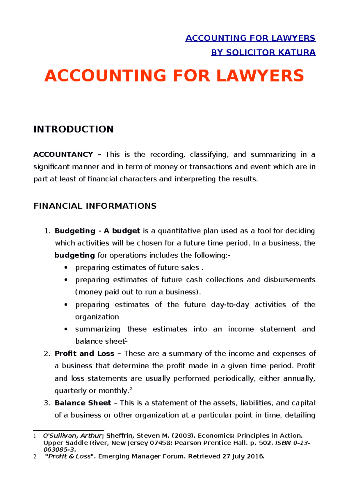 ACCOUNTING FOR LAWYERS: SOLICITOR KATURA - INTRODUCTION TO ACCOUNTANCY ...