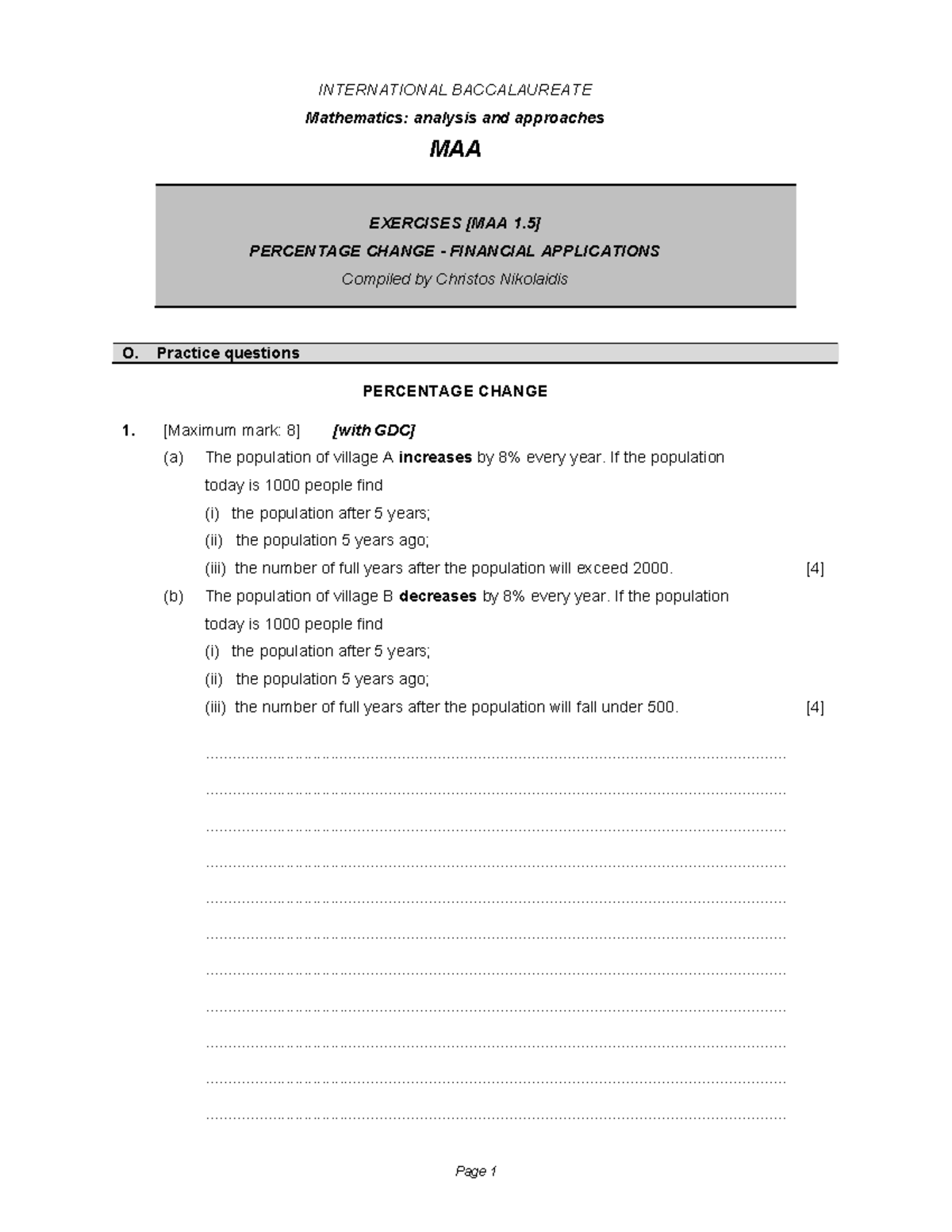 MAA 1.5: Percentage Change in Financial Applications - Practice ...