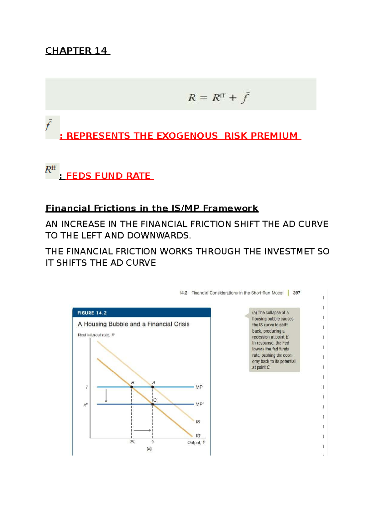 Chapter 14: Exogenous Risk Premium & Fed's Fund Rate - EKN 234 - Studocu