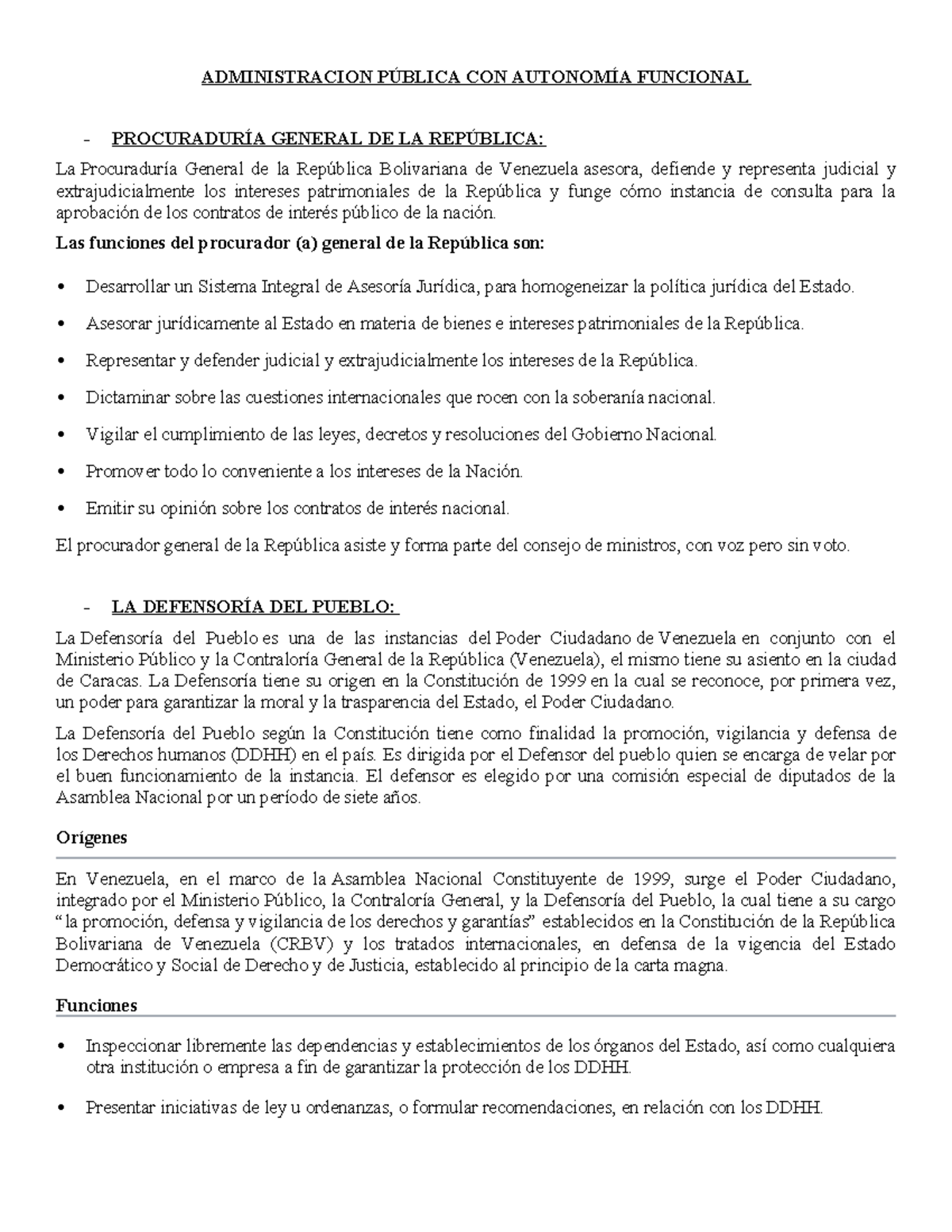 Administración Pública y Funciones del Poder Ciudadano en Venezuela ...