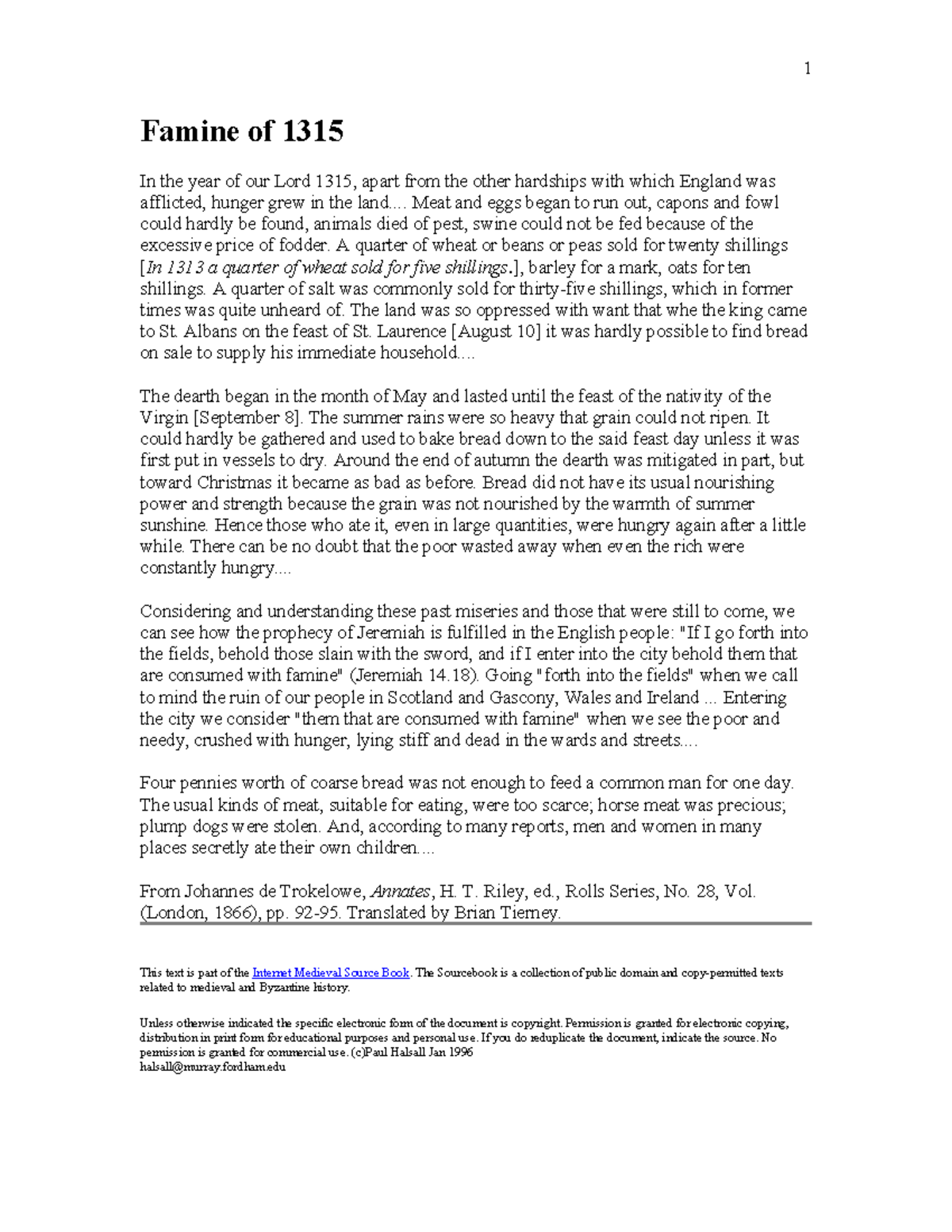 Famine of 1315: A Detailed Account of Hardship and Hunger - Studocu