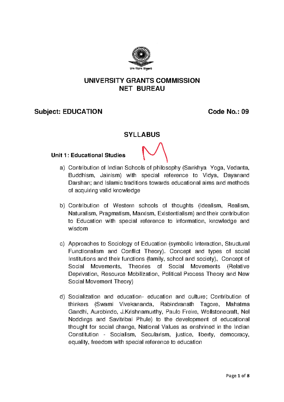 EDU 09: Comprehensive Syllabus on Educational Studies and Policies ...