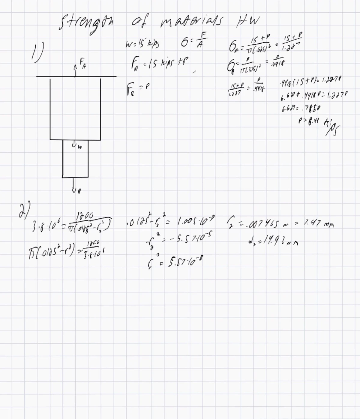 Strengths of Materials HW 2B: Time Slope Analysis and Calculations ...