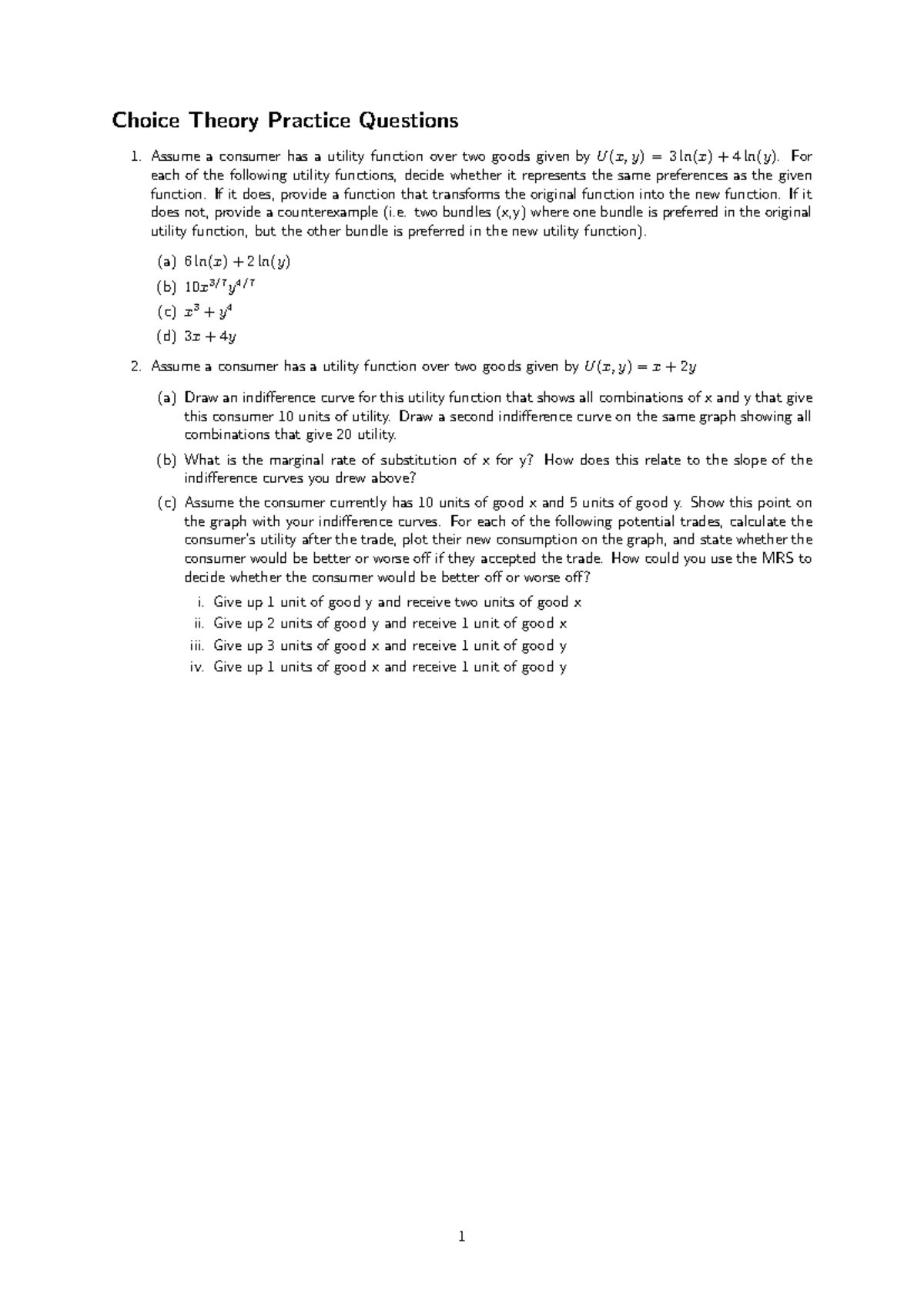 02 - Choice Theory Practice Questions - Choice Theory Practice ...