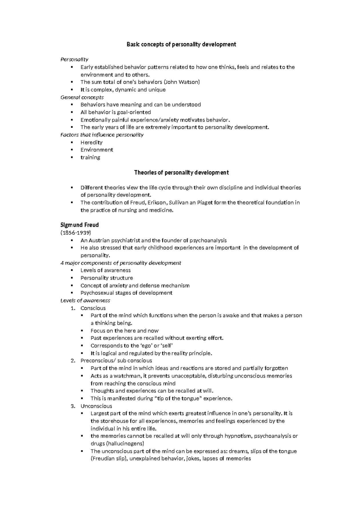 Prelim 2 Basic concepts of personality development - Basic concepts of ...