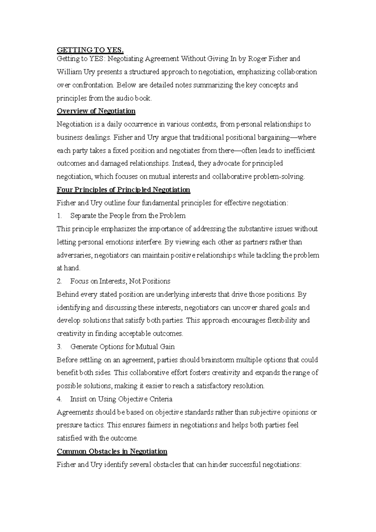 Negotiation Strategies from 