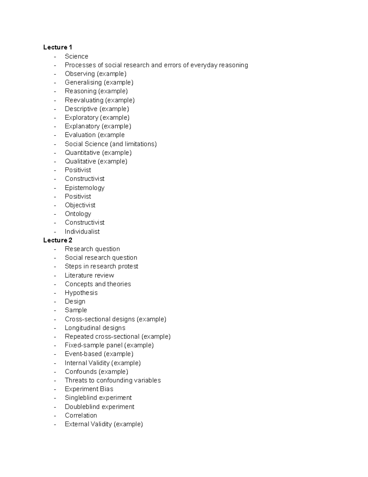DRI Exam Revision Aid: Social Research Methodologies Overview - Studeersnel
