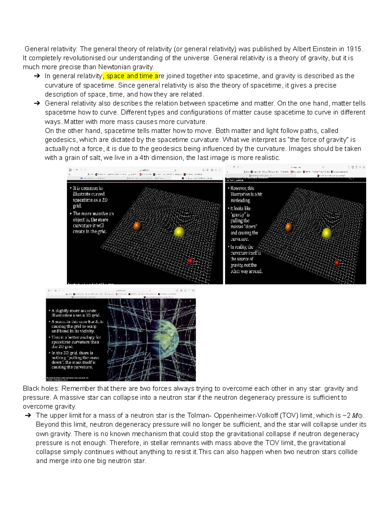 Astro 101: General Relativity Overview for Exam 3 - Studocu