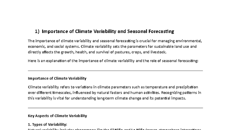 AI IA#3 - Importance of Climate Variability & Seasonal Forecasting ...