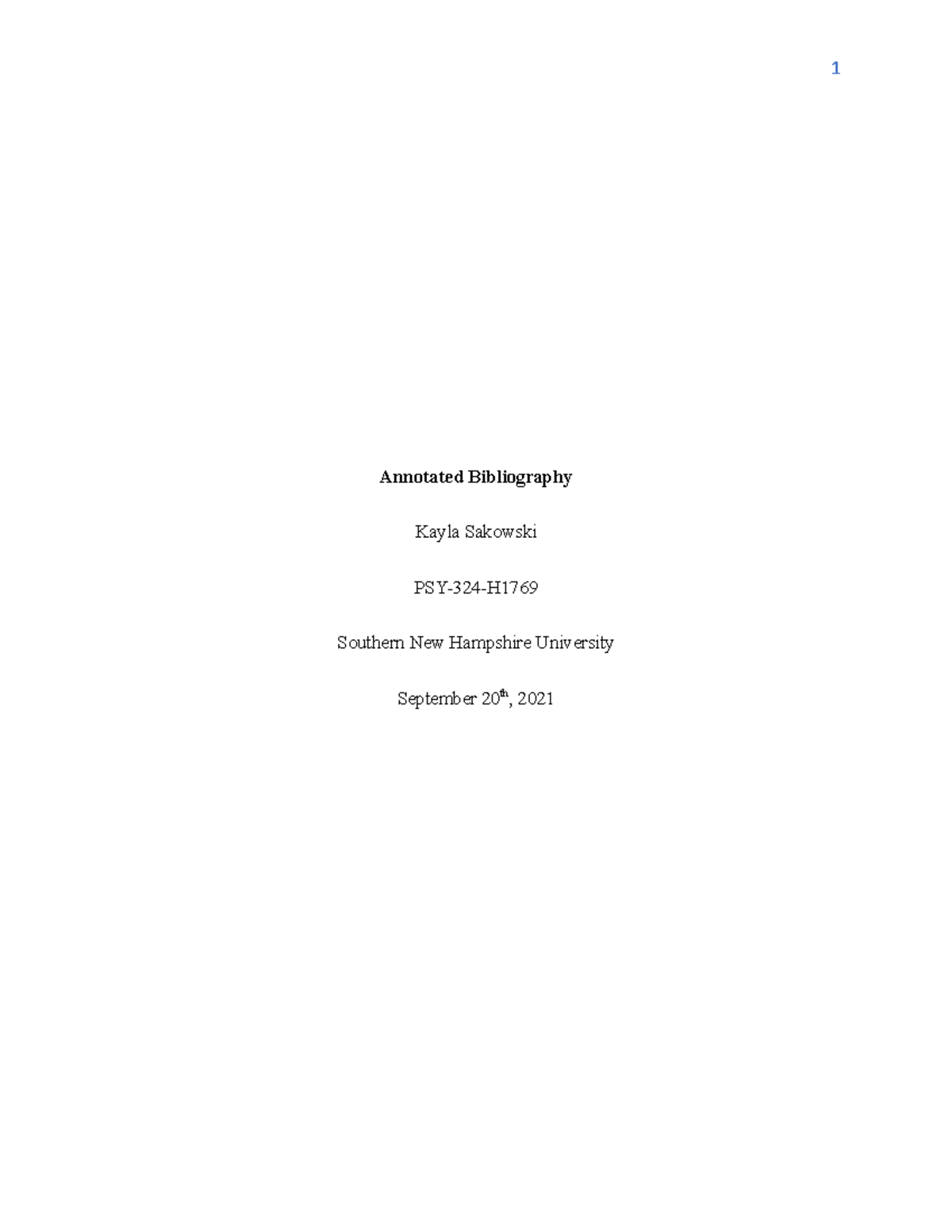 PSY-324-H Final Project Milestone 2: Annotated Bibliography - Studocu