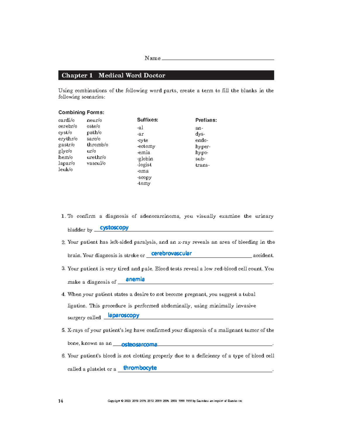 Medical Terminology Chapter 1: Word Parts & Diagnosis Scenarios - Studocu