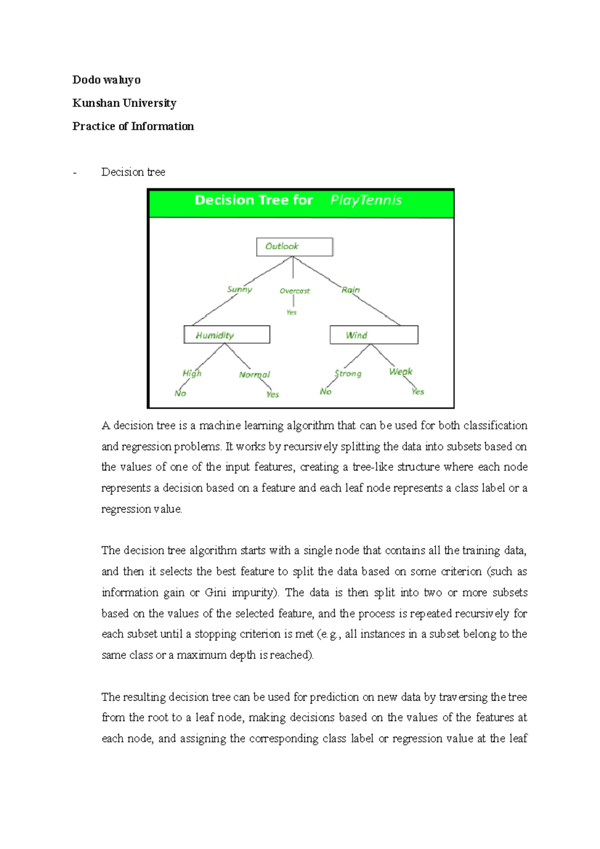 POI Assignment: Decision Trees & Random Forest Overview - Studocu