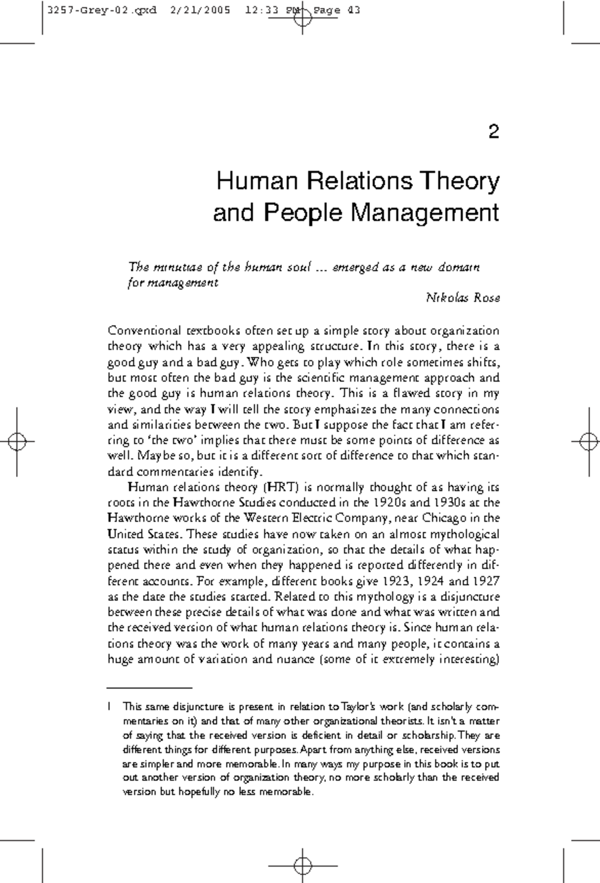 Human Relations Theory & People Management: Insights & Implications ...