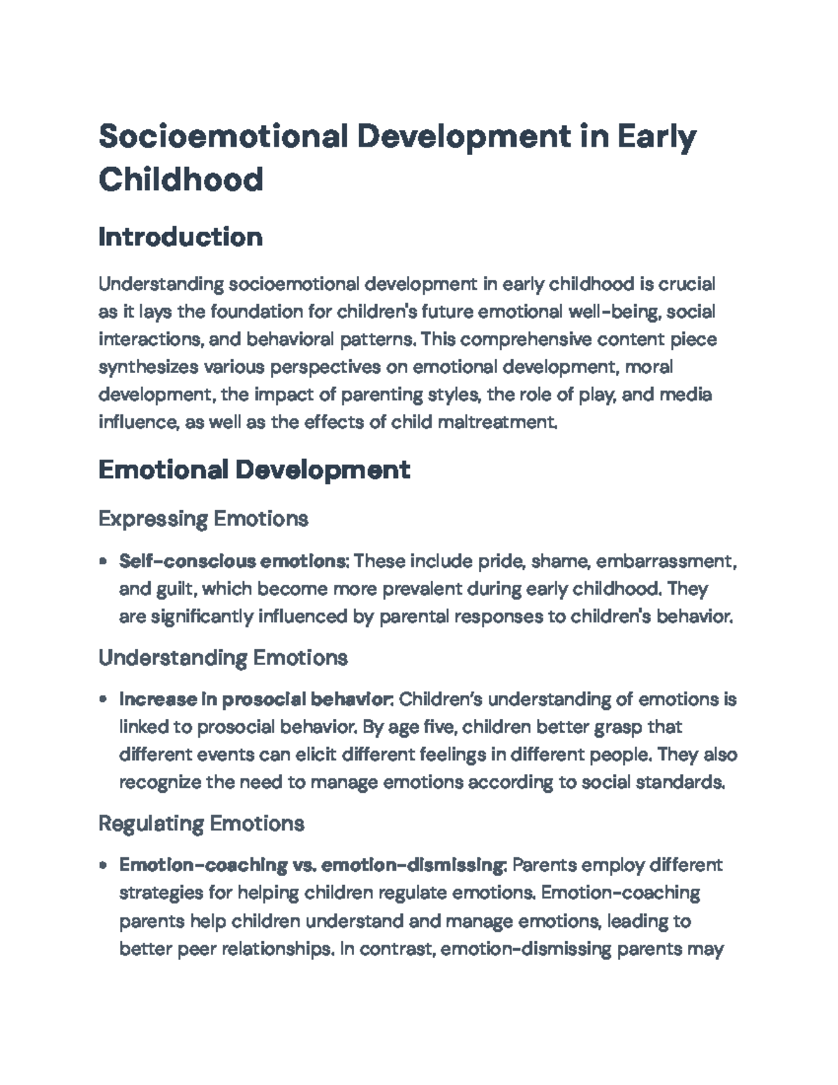 Socioemotional Development in Early Childhood: Insights and Impacts ...