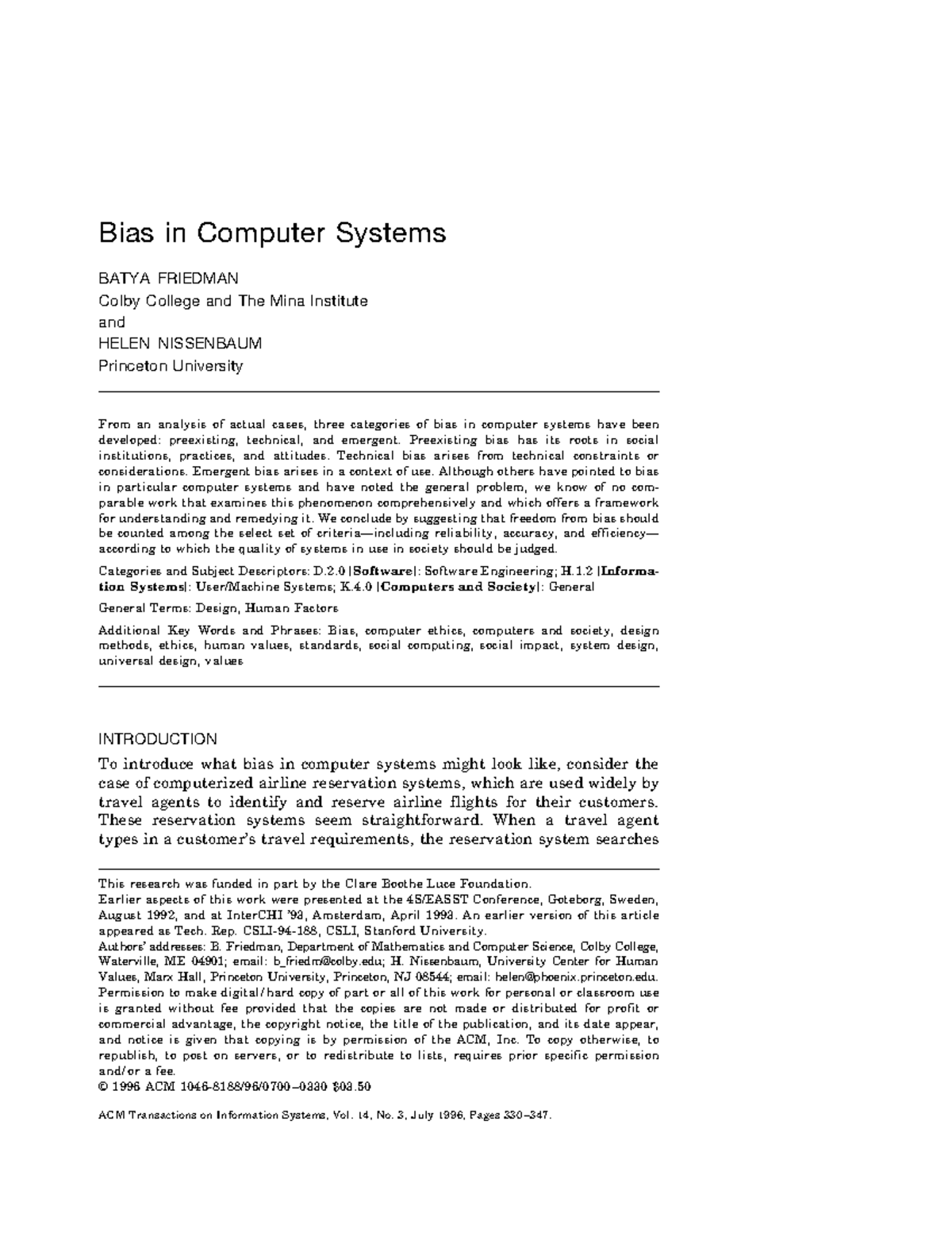 COMP4920 26T1 Lecture: Understanding Bias in Computer Systems - Studocu