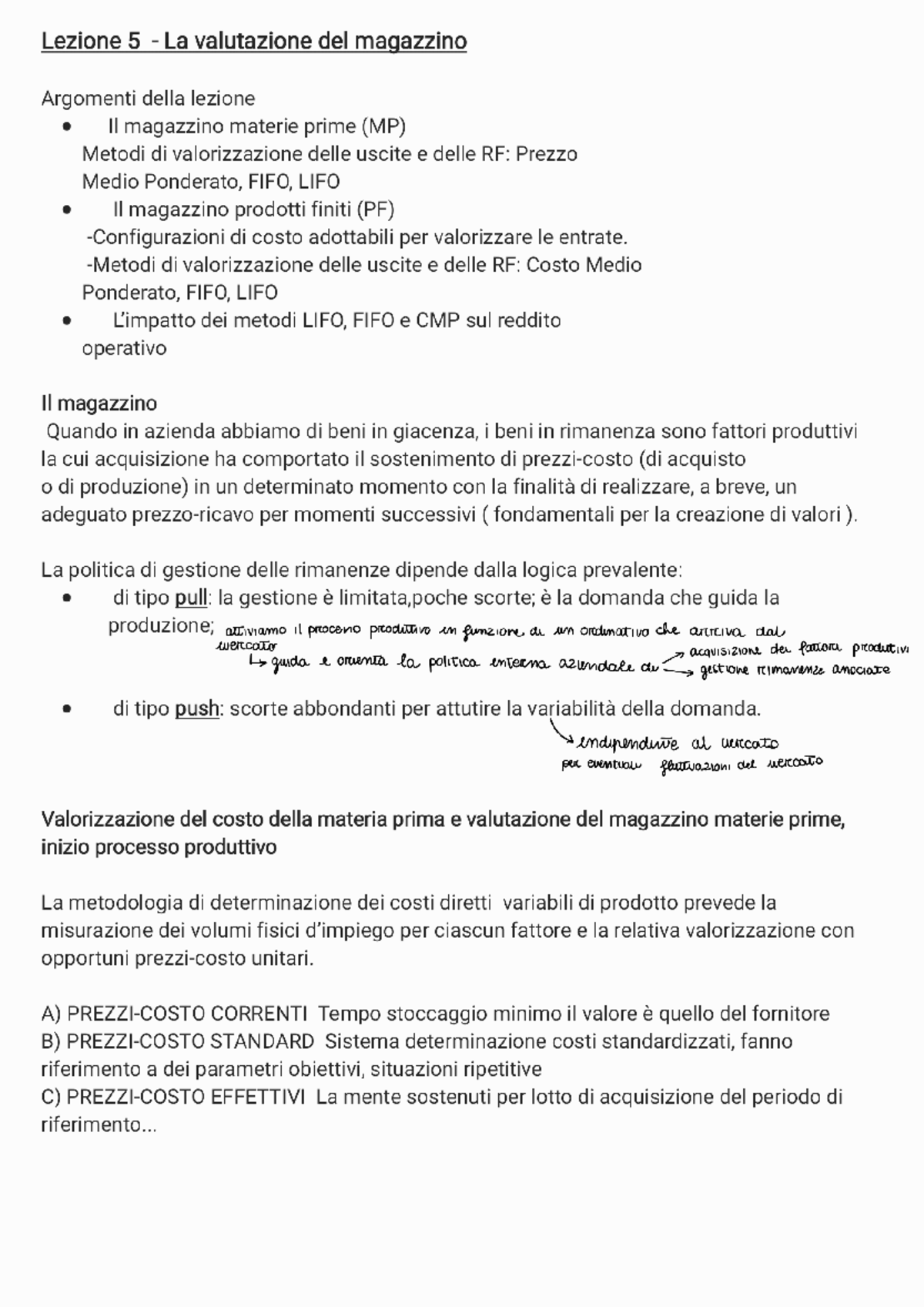 Lezione 5 analisi e contabilità dei costi - Studocu
