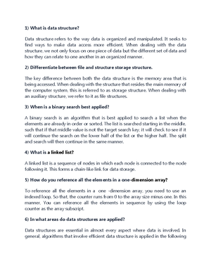 Viva Questions for data structures lab - DATA STRUCTURES VIVA QUESTIONS ...