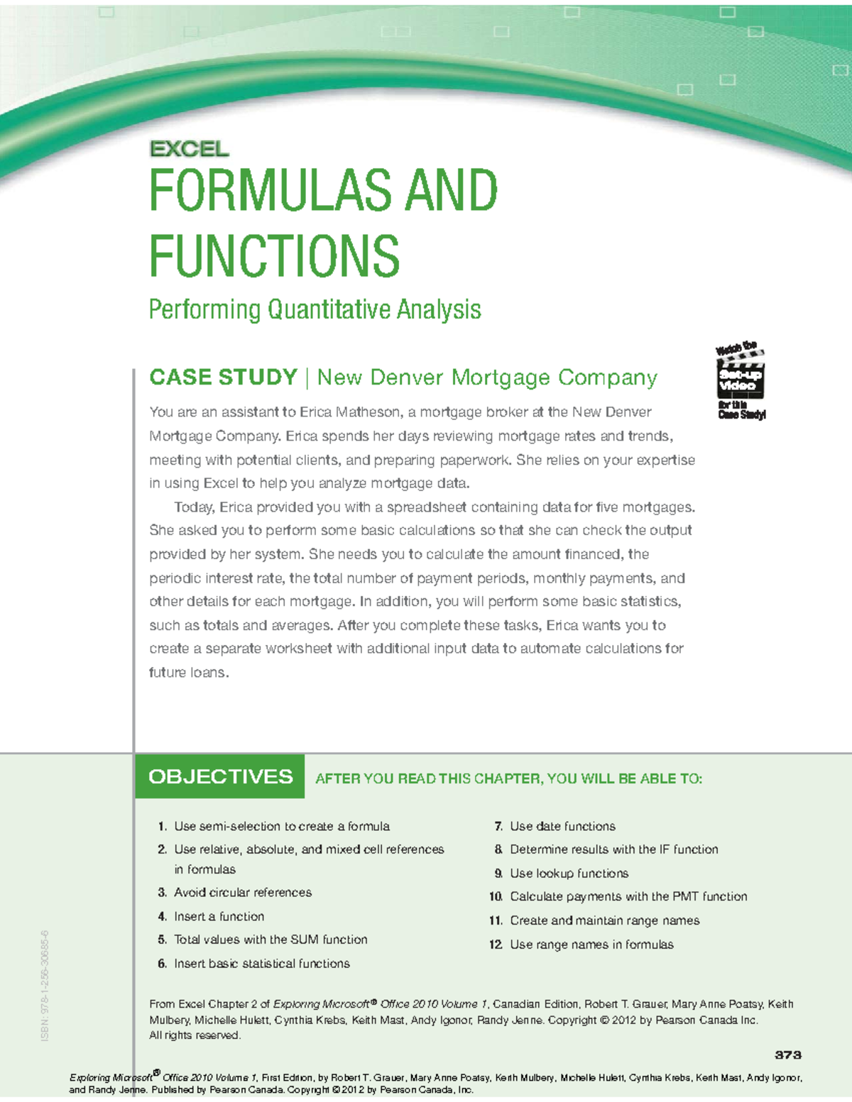 Excel 02 Chapter Lesson: Formulas & Functions for Quantitative Analysis ...