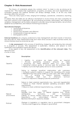 CHAPTER 5: CONTROL FRAMEWORKS AND RISK ASSESSMENT STRATEGIES - Studocu