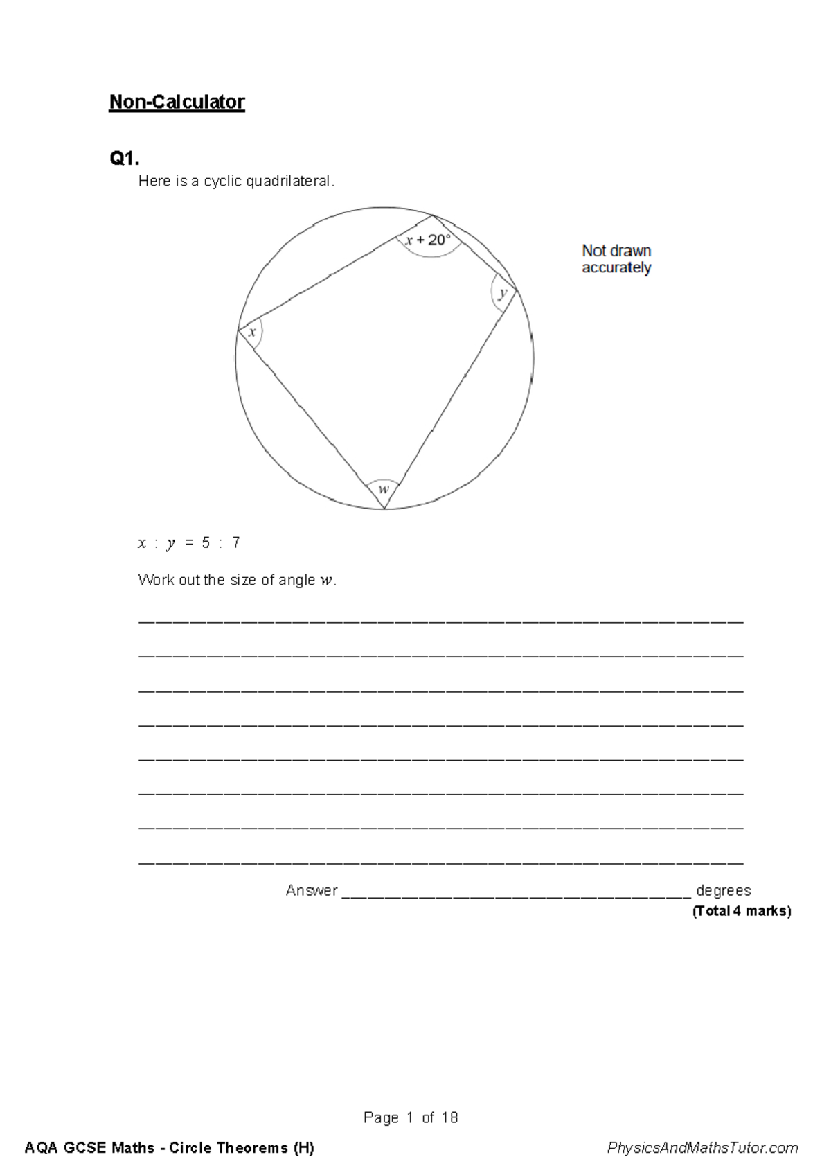 Circle Theorems (H) Question Paper: Angle Calculations and Proofs - Studocu