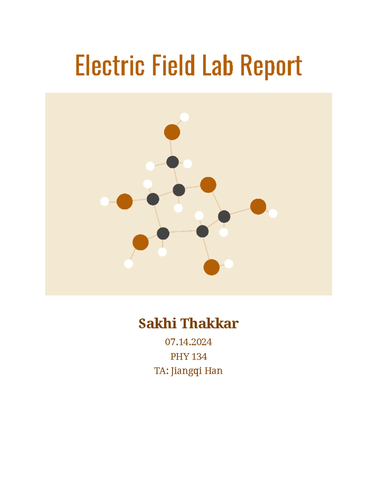 PHY 134 Electric Field Lab Report: Analyzing Equipotential & Field ...