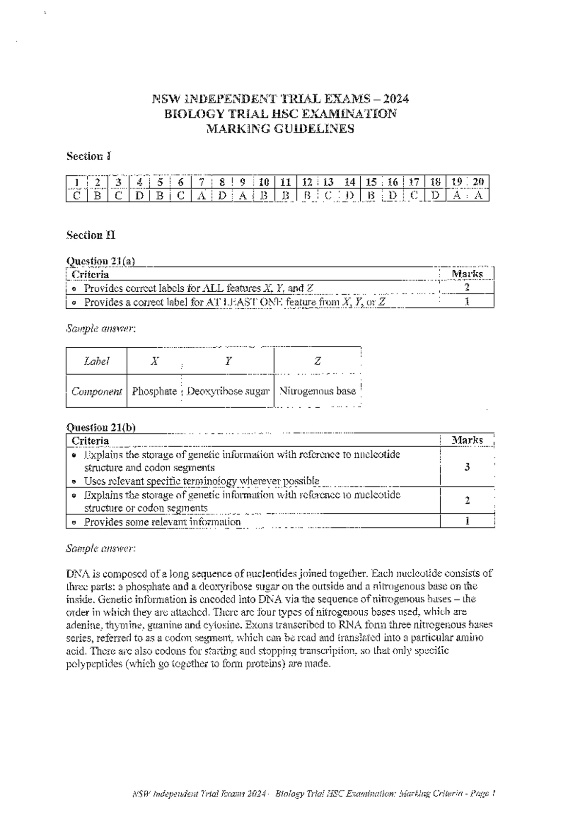 2024 HSC Trial Exam Biology General Instructions and Guidelines - Studocu