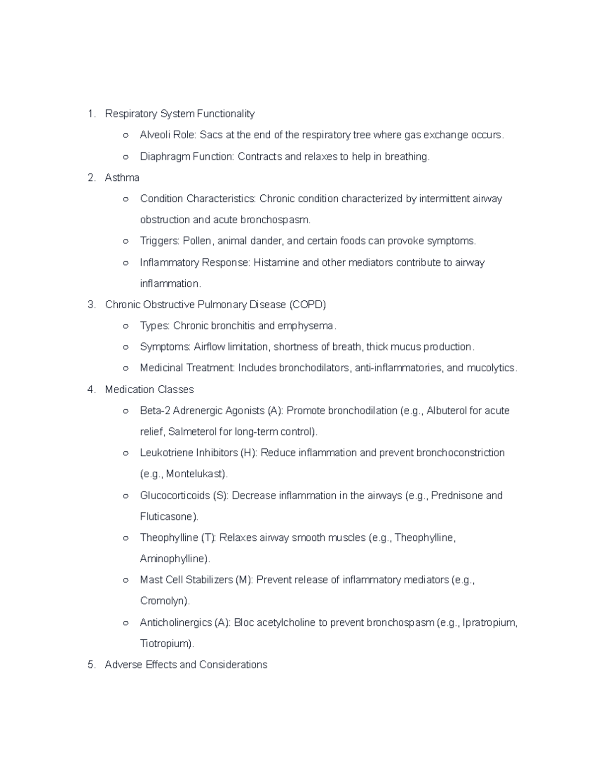 Pharm 101 Respiratory System Study Guide & Test Questions - Studocu