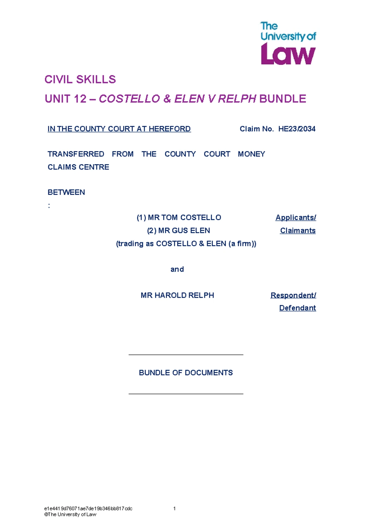 2324 CIV Task 3 Unit 12 Case Papers on Norwich Pharmacal Orders - Studocu