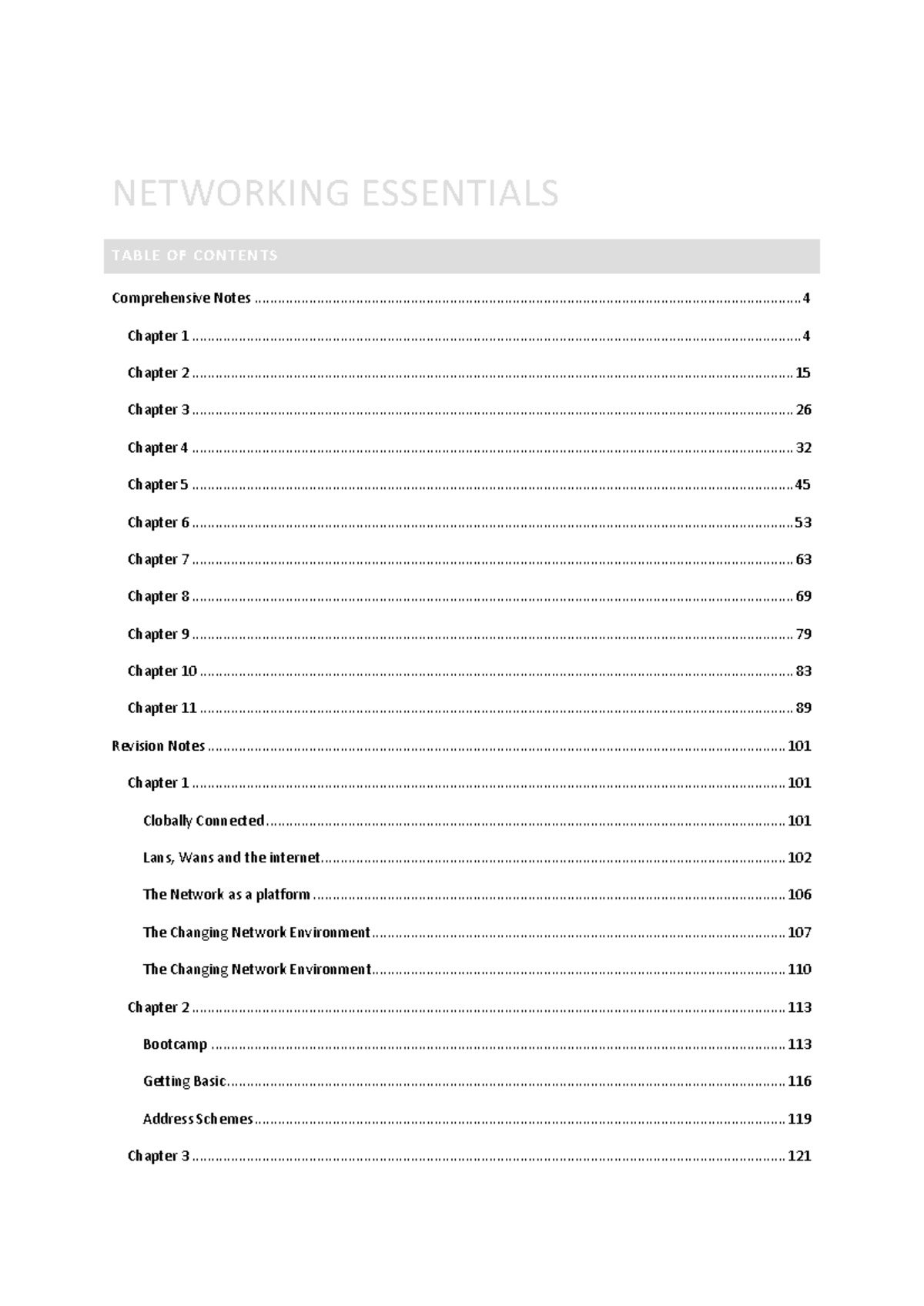 Networking Essentials Notes - NETWORKING ESSENTIALS TABLE OF CONTENTS ...