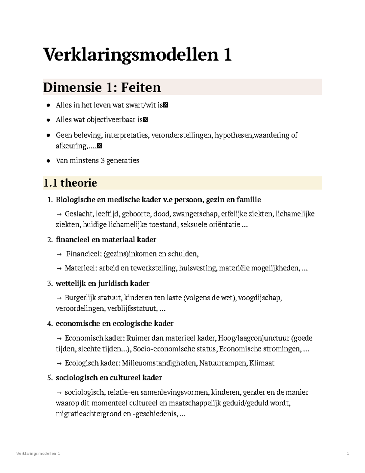 Verklaringsmodellen 1: Feiten en Dimensies van Interactie en ...