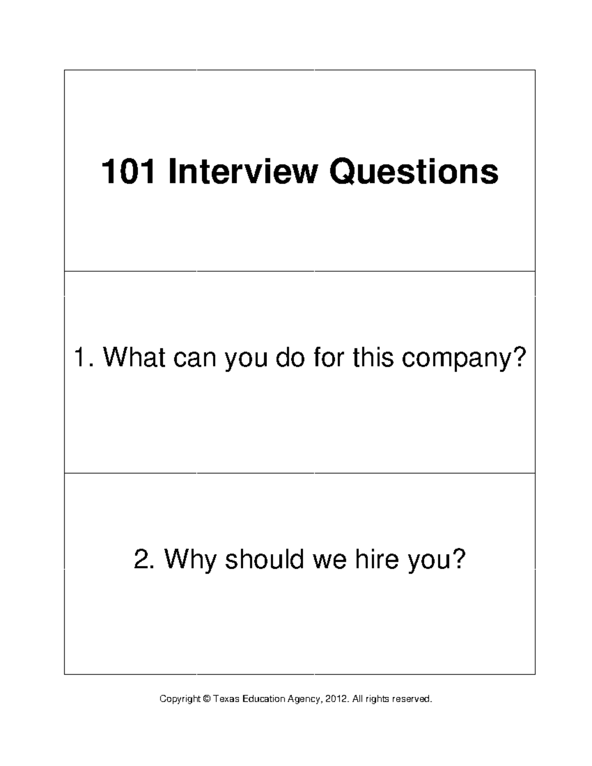 101 Common Interview Questions for Job Candidates - Studocu