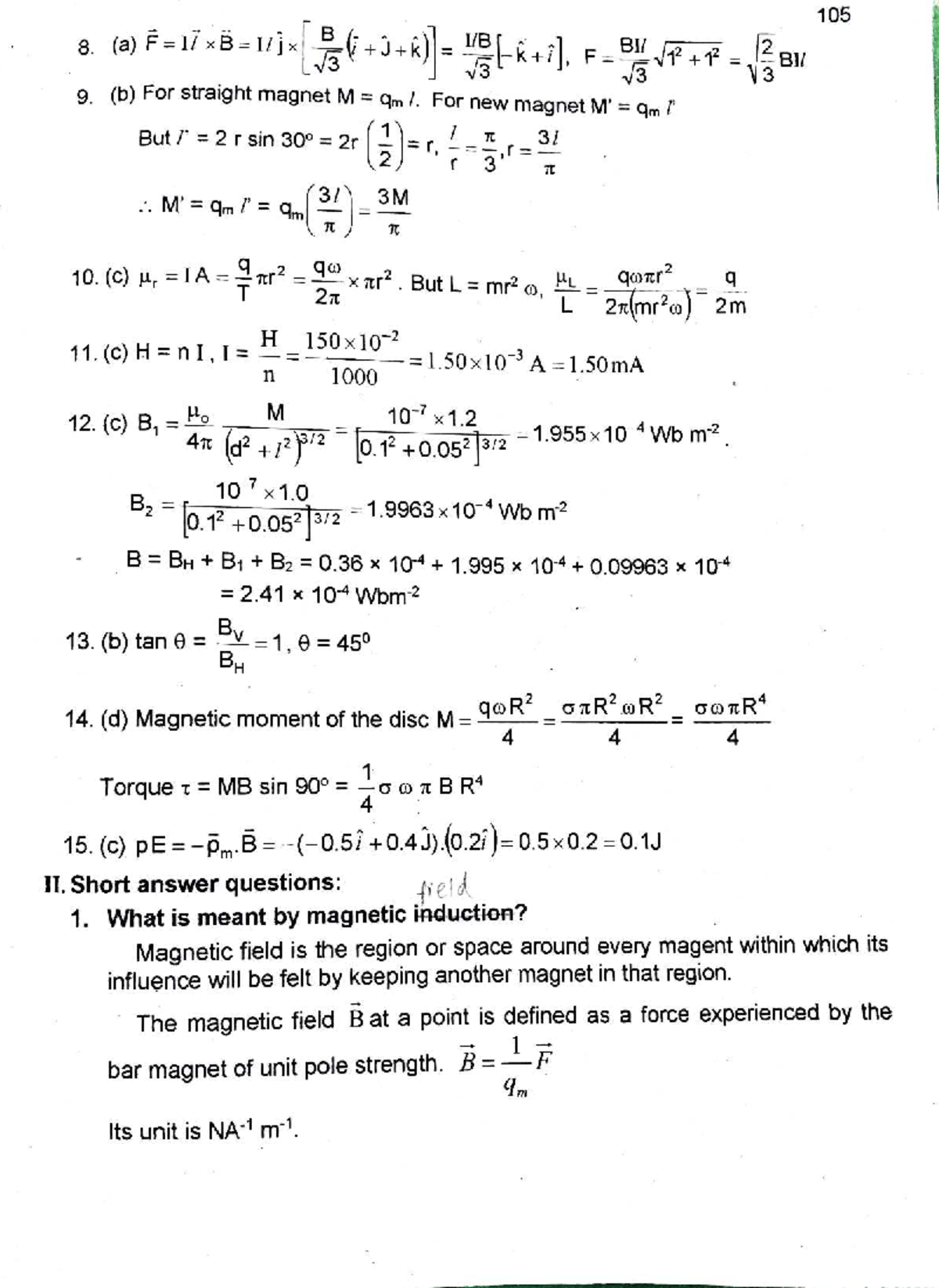 Chapter 3: Magnetic Induction and Properties - 105 g (b) Practices ...