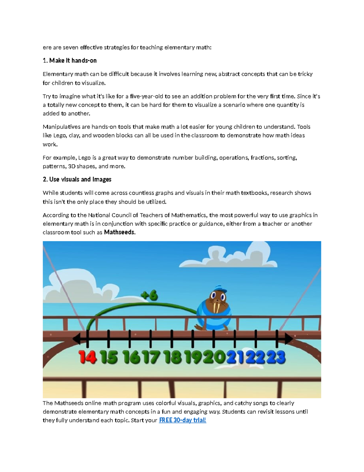 Seven Effective Strategies for Teaching Elementary Math - Studocu