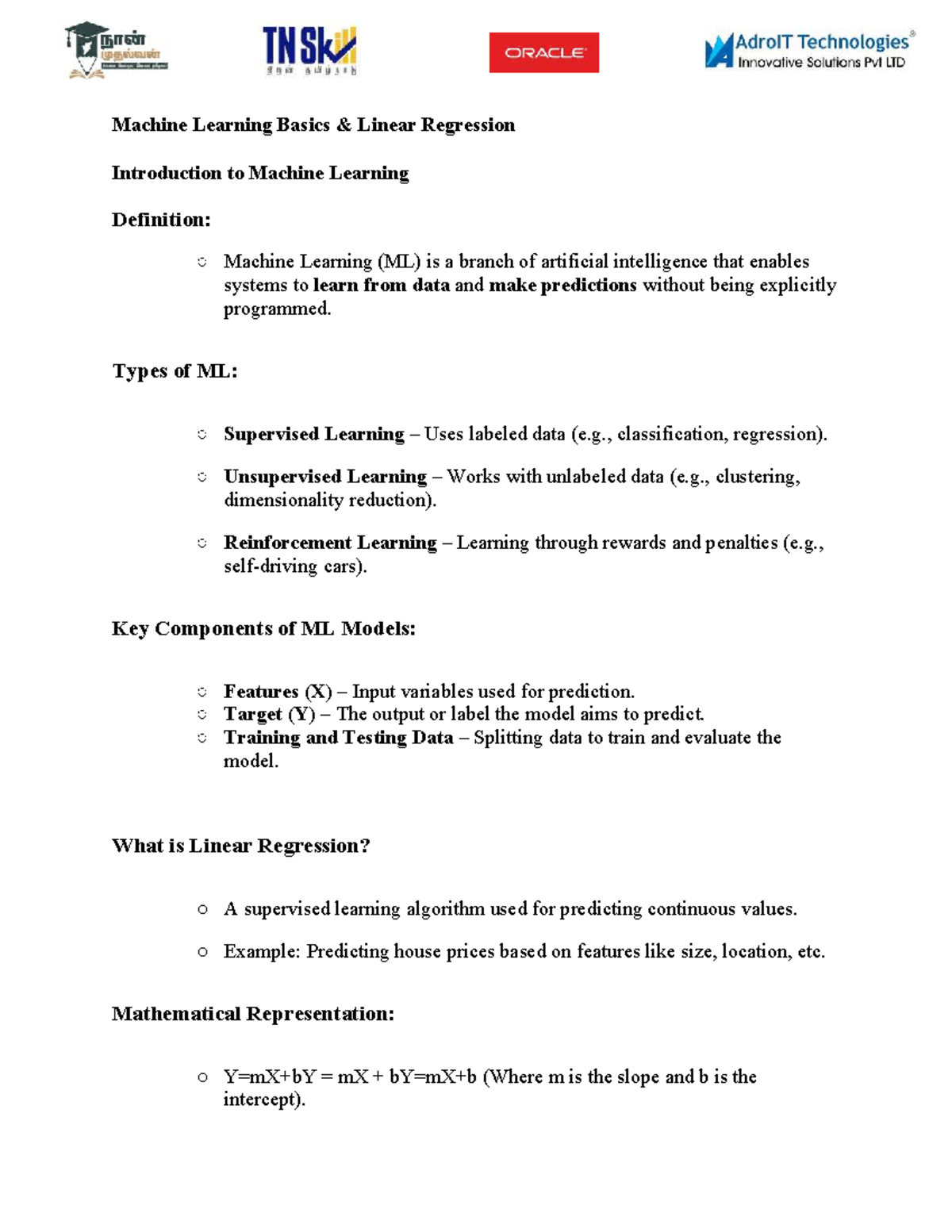 Week-7 DS Practical - GFHDTRYYH - Machine Learning Basics & Linear ...