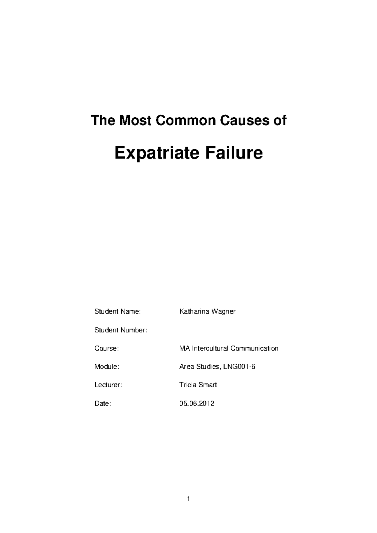 The Most Common Causes of Expatriate Failure - The Most Common Causes ...