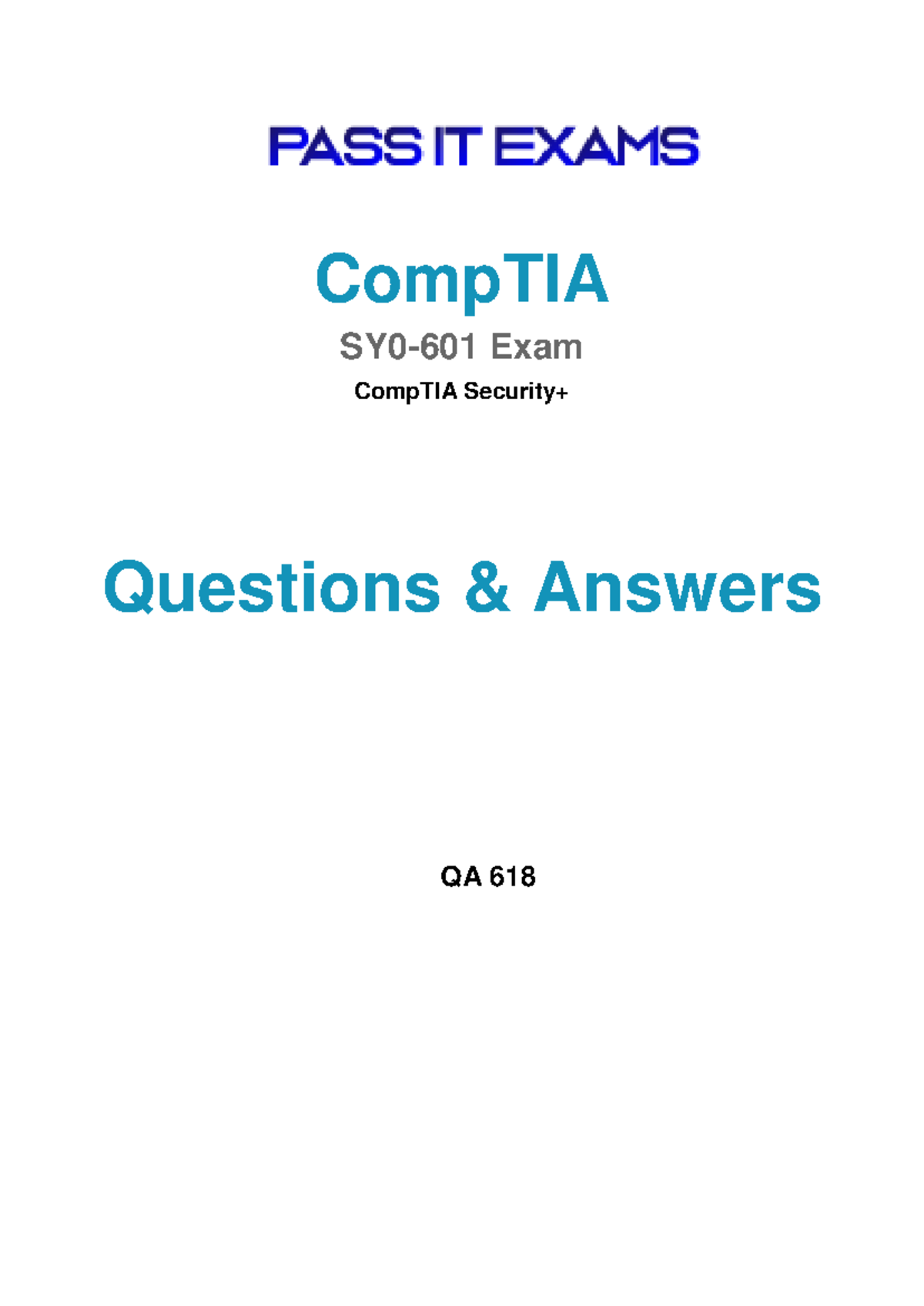 SY0-601 CompTIA Security+ Exam Questions & Answers - Studocu