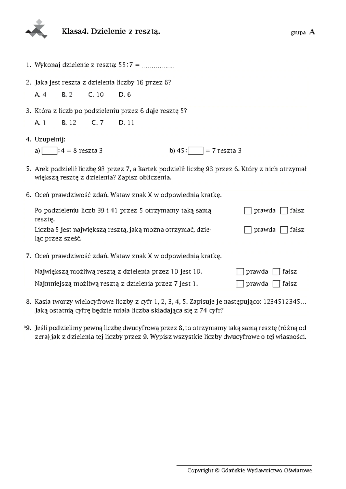 Sprawdzian Z Czesci Mwy Kl 6 Między Nami www.studocu.com