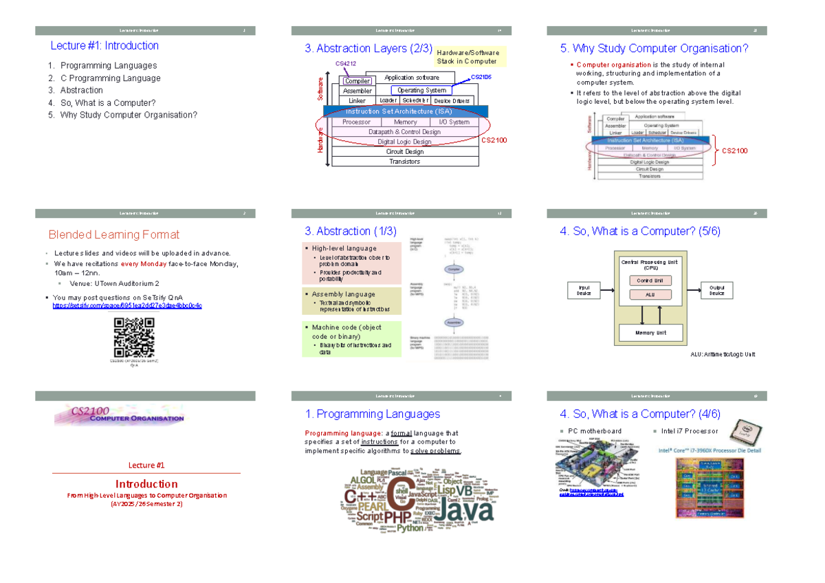 CS2100 Lecture Notes: Introduction to Programming Languages and ...