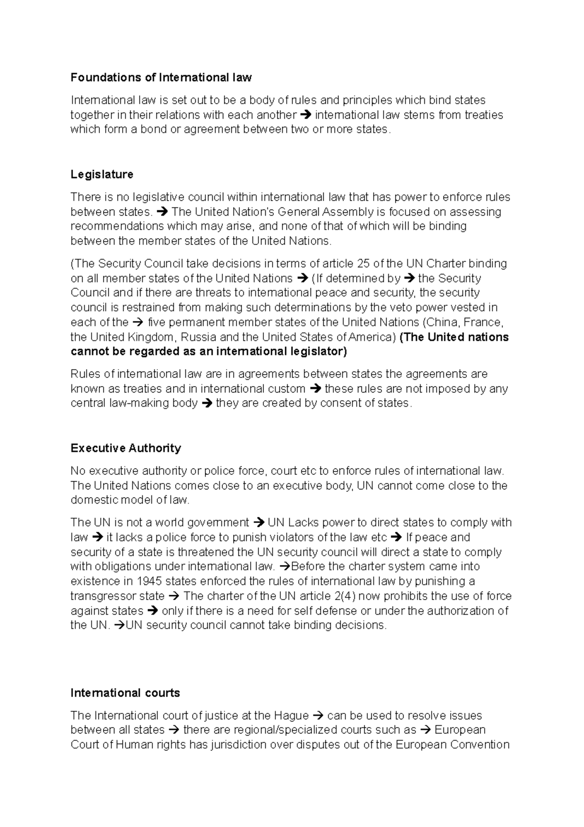 Foundations of international law topic 1 PUBLIC INTERNATIONAL LAW ...